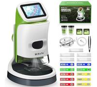 Kids Digital Microscope with Detachable Stand: STEM Science Kit Gift Toys | 32GB Card | Bug Viewer | Slides Kit | Photo & Video | 4K Screen | Indoor & Outdoor Exploration for Boys Girls Ages 6-12