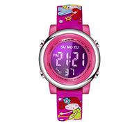 Kids Digital Sport Waterproof Watch for Girls Boys, Kid Sports Outdoor LED Electrical Watches with Luminous Alarm Stopwatch Child Wristwatch, Rose Elves, Digital