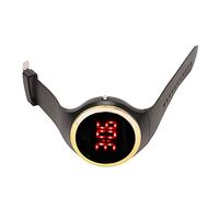 Kids Digital Watch, Adjustable Red LED Portable Sport Watch Flexible Outdoor Camping Birthday Gift (Gold)