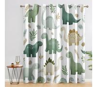 Kids Dinosaur Blackout Curtains for Bedroom, Cute Cartoon Dino Boys Pattern Thermal Eyelet Drapes for Living Room, 66 x 72 Inch 2 Panels, Home Decoration - A183