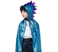 Kids Dinosaur Cape Cloak Cosplay Costume Girls Boys Halloween Dragon Hooded Cape Hoodies Robe Vampire Cape Robe Halloween Kids Witch Wizard Cloak Cape Magician Fancy Dress Up Outfit for Child