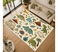 Kids Dinosaur Door Mat Indoor 60x90, Cute Dino Small Rug Washable | Non Slip Cartoon Animal Floor Carpet for Entrance Kitchen Bedroom, Soft Low Pile Rugs Doormats, hU297