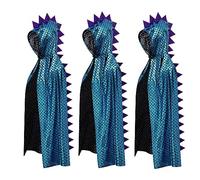 Kids Dinosaur Hooded Cloak Halloween Shining Cape Fancy Party Cosplay Robe Wizard Witch Costume Magician Cartoon Outfit with Hat Unisex Dress up Party Gown Scared Clothes Poncho Gift for Boys Girls