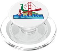 Kids Dinosaur versus Golden Gate Bridge ~ brontosaurus PopSockets PopGrip for MagSafe