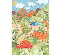 Kids Dinosaur Wall Mural - Green - Adaptable Wall Paste Application - Paste Included - 158 x 232cm (62" x 91" inches) - Made by Riva Paoletti - Designed in the UK