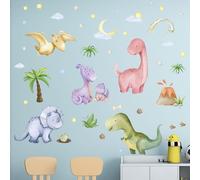 Kids Dinosaur Wall Stickers for Boys: Peel and Stick Volcano Cave Dino Eggs Wall Decals - Wall Art Decor Kids Supplies Ages 1-12 Year