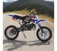 Kids dirt bike - 50cc Dirt Bikes Gas Mini Bike Kids Motorcycle Upgrade Pit Bikes Mini Motorcycle for kids Off Road Tires Front Rear Disc Brakes Pull Start Pocket Bike Gift for Child Teens (Blue)