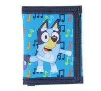 Kid's Disney Bluey & Bingo Friends Forever Hook & Loop Closure Tri-Fold Wallet, Blue
