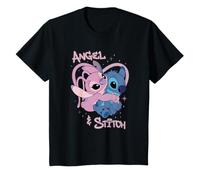 Kids Disney Lilo & Stitch Angel And Stitch Airbrush Heart T-Shirt