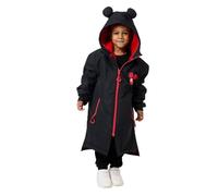 Kids Disney Mickey and Minnie Mouse Oversized Changing Robe Fleece Jacket | Showerproof & Wind-Resistant Hooded Outdoor Coat, Long Sleeves with Two-Way Zip - Swimming, Surfing, Camping, Beach