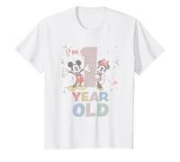 Kids Disney Mickey Mouse and Minnie I'm 1 Year Old Birthday T-Shirt