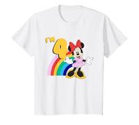 Kids Disney Minnie Mouse Rainbow 4th Birthday T-Shirt