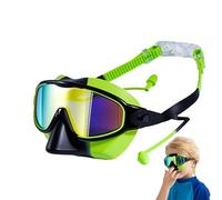 Kids Diving Goggles, Anti Fog Swim, Nose Cover Earplug Set, Waterproof Silicone Design Adjustable Strap Gear for Age 3 to 14 Boys Girls Pool Beach Snorkeling Water Sports Use Kit
