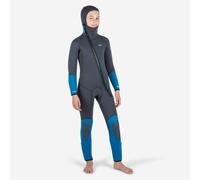 Kids Diving Wetsuit 5.5 mm Neoprene Scd 500 Grey And Blue