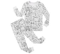 Kids DIY Hand Painted Colorable Tops and Pants Sets Girls Boys Funny Cartoon Coloring T-Shirt and Pants 2 Piece Set