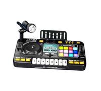 Kids DJ Mixer Controller Toy with Built-in Microphone, Educational Turntable Music Toy with Flashing Lights for Indoor Outdoor Play Ages 3+