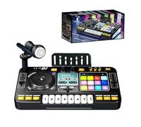 Kids DJ Mixer Table,Music Toys with Piano Keys,simulation can play children's beginner musical instruments with microphone educational toys. (Black)