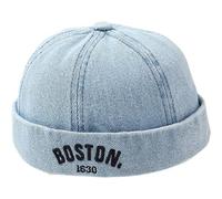Kids Docker Cap Vintage Children Toddler Rolled Cuff Brimless Sailor Cap Beanie Hat Hiphop Skullcap for 1-3 Years Boys and Girls Light Blue