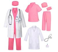 Kids Doctor Cosplsy Costume Children's Role Playing Costume with a variety of accessories Suitable for boys and girls aged 4-12