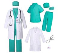 Kids Doctor Cosplsy Costume Children's Role Playing Costume with a variety of accessories Suitable for boys and girls aged 4-12