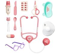 Kids Doctor Set with Realistic Toy Stethoscope, Syringe, 11 Piece Educational Playset for Age 3, Pretend Play Medical Kit, for Preschool Boys and Girls