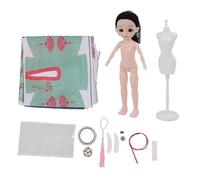 Kids Doll Clothes Making Toy, Tang Dynasty Style Sewing Kit Creative DIY Fashion Designer Kit for Girls Birthday Gift Early Education Craft Set with Fabric Accessories
