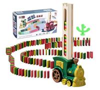 Kids Domino Train Set,Kids Domino Blocks Toy | Building and Stacking Toy Blocks Set for 3-8 Years Boys Girls, Creative for