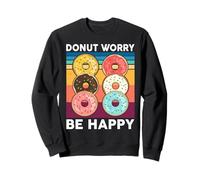 Kids Donut Worry Be Happy Doughnut Toddler Boy Funny Graphic Sweatshirt