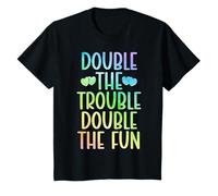 Kids Double The Trouble - Kids 2 Years Old 2nd Birthday Party T-Shirt