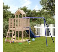 Playhouse Outdoor Climbing Frame Patio with Slide Swing Solid Wood Pine vidaXL