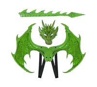 Kids Dragon Costume- Halloween Cosplay Wings Set | Comfortable Carnival Stage Outfit For Children School Masquerade Party, Fantasy Role Play Clothing Accessory Birthday Dress Up Pro