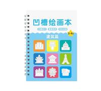 Kids Draw Practice Book Grooved Writing Tool Practical Grooved Drawing Book for Children Boys and Girls Children's Grooved Drawing Book
