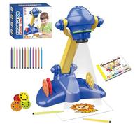 Kids Drawing Projector Toy - Art Projector Table with 32 Slides, Crayons & Drawing Book for Girls Boys Ages 3-7 - Educational Creative Gifts (Blue)