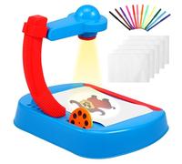 Kids Drawing Projector, Versatile Smooth Surface Trace and Draw Projector Toy with Light, Painting Drawing Table with Drawer Pen Slot for Girls Boys Birthday, Gifts for Home School Party(blue)