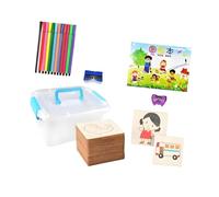 Kids Drawing Stencils Art Supplies, 30-Piece Educational Toy Set for Boys and Girls, DIY Painting Templates for Scrapbooking & Crafts- 56 Stencils