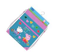 Kids Drawstring Backpack, Peppa Pig Swim Bag, Water Resistant Polyester, Adjustable Straps, 40x30cm, School Gym Beach Camping, 3+ Years