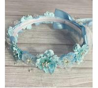 Kids Dreams Ribbon & Pearl Flower Crown - Various Colours - Baby Blue