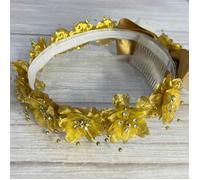 Kids Dreams Ribbon & Pearl Flower Crown - Various Colours - Gold