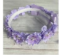Kids Dreams Ribbon & Pearl Flower Crown - Various Colours - Lilac