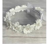 Kids Dreams Ribbon & Pearl Flower Crown - Various Colours - White