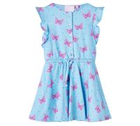 Kids' Dress with Buttons Sleeveless Blue 128