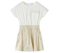 Kids' Dress with Short Sleeves Ecru 128