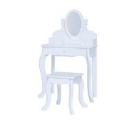 Kids Dressing Table Vanity Set, Mirror & Stool White TD-12851B by Teamson Kids