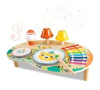 Kids Drum Kit, Kids Musical Instruments with Xylophone and Maracas, Wooden Baby Drum Kit for Toddler, Wooden Montessori Musical Toys Set Gifts for Boys & Girls Ages 2 3 4
