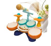 Kids Drum Set - ABS 15.35x9.44x12.99in Adjustable Portable Musical Toy | Drum Kit Instrument With Interactive Play Learning Rhythm Fun For Boys Girls Preschool Birthday Classroom Travel Use