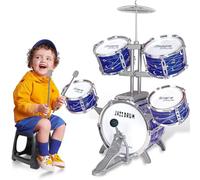 Kids Drum Set for Toddlers 1-3, Upgraded Kids Jazz Drum Kit Ages 3-5, Musical Instrument Toys & All Plastic, Percussion Beginner Toys for 3 4 5 6 Year Old Boys Girls Ages 2-5 4-6 5-7