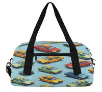 Kids Duffle Bag Boys Girls Small Sport Dance Gym Bag for Overnight Travel Weekender Carry On, City Taxi, 18.5"L x 9.4"W x 7.8"H