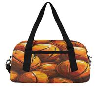 Kids Duffle Bag Boys Girls Small Sport Dance Gym Bag for Overnight Travel Weekender Carry On, Premier Basketball, 18.5"L x 9.4"W x 7.8"H