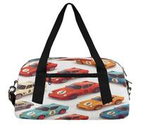 Kids Duffle Bag Boys Girls Small Sport Dance Gym Bag for Overnight Travel Weekender Carry On, Red Race Cars, 18.5"L x 9.4"W x 7.8"H