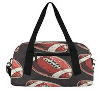 Kids Duffle Bag Boys Girls Small Sport Dance Gym Bag for Overnight Travel Weekender Carry On, Sports American Football, 18.5"L x 9.4"W x 7.8"H